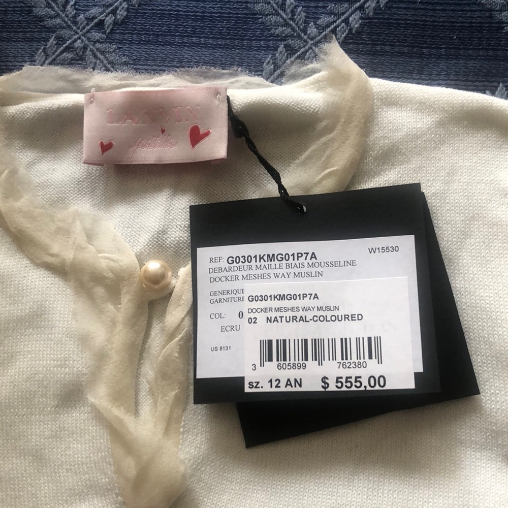 Girls Lanvin shell off white. New with tags
